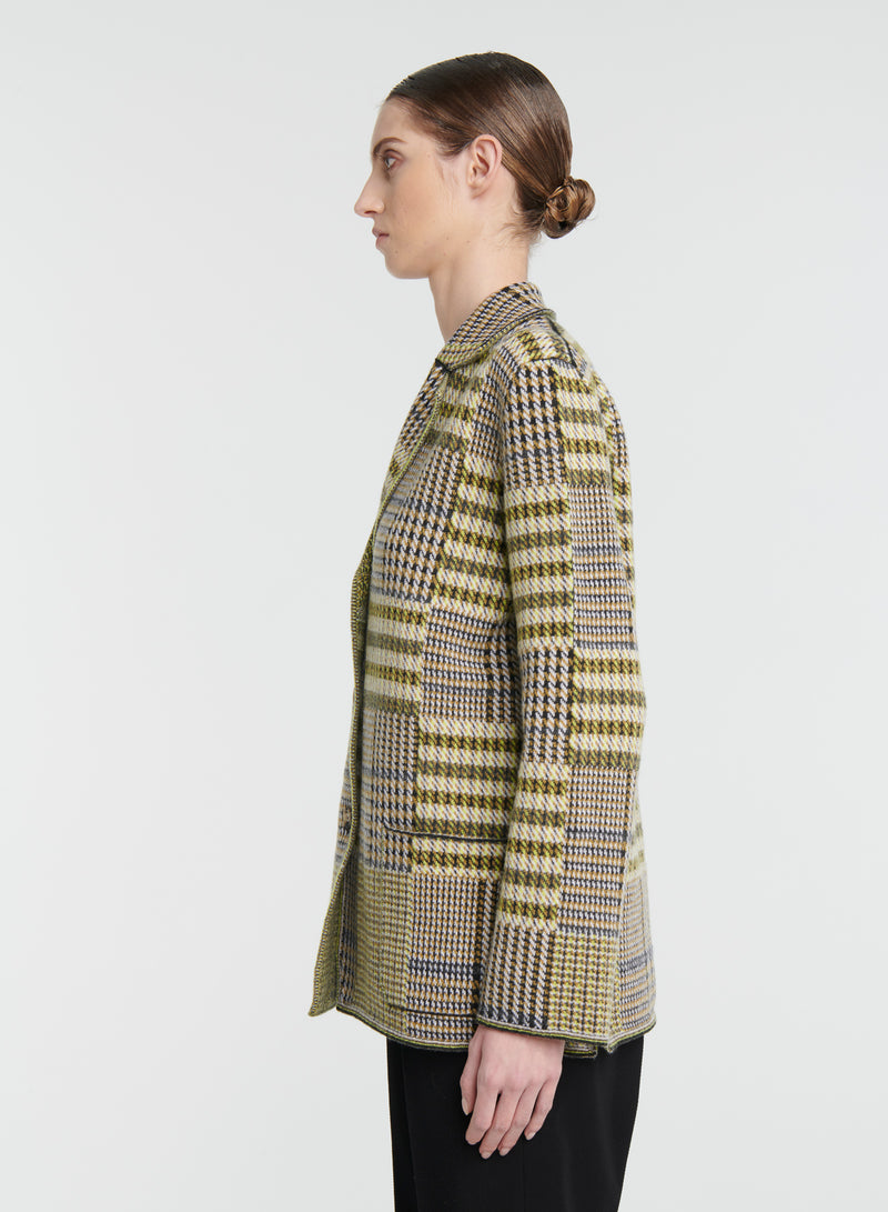 Knitted Sweater Cardigan Coat | Plaid