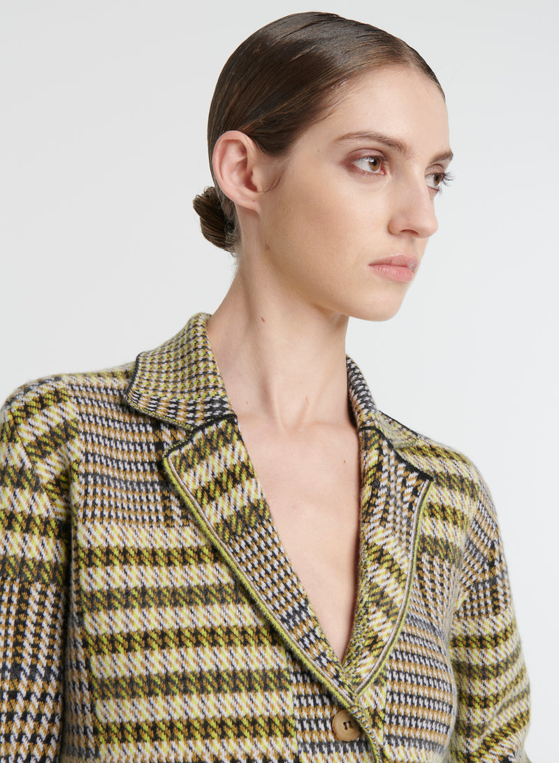 Knitted Sweater Cardigan Coat | Plaid