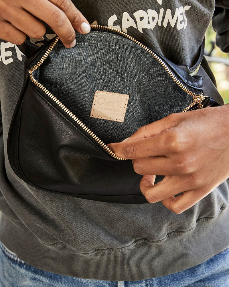 Leather Fanny Pack | Black