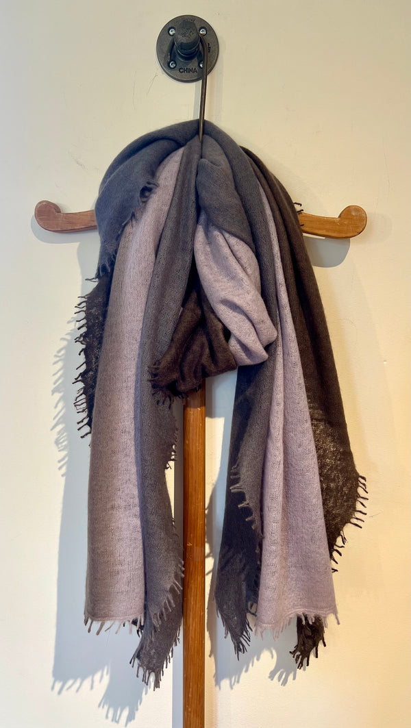 Cashmere Horizontal Shading Scarf | Ash Liliac