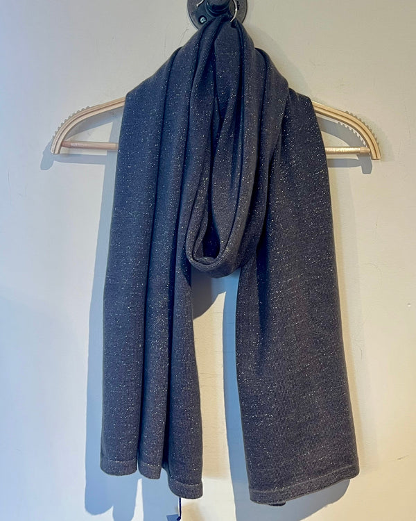 All Over Silver Cashmere Scarf | Elephant Grey