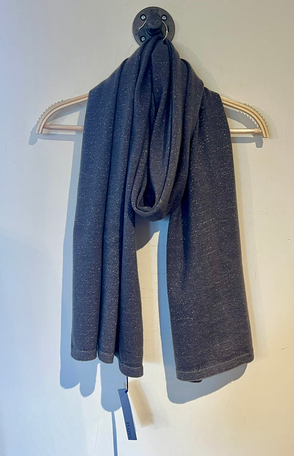 All Over Silver Cashmere Scarf | Elephant Grey