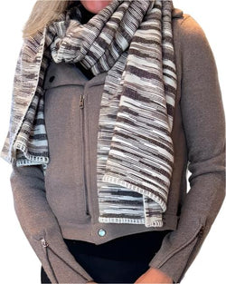 Blanket Cashmere Scarf | Ivory/Browns