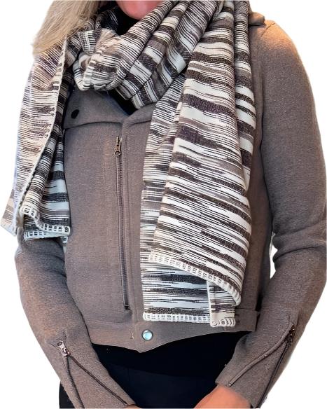 Blanket Cashmere Scarf | Ivory/Browns