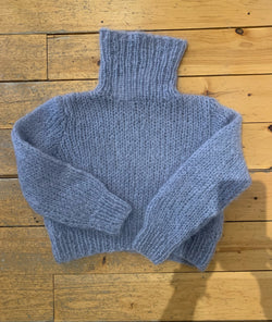 Short Pullover Turtleneck | Grey Blue