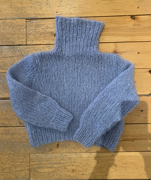 Short Pullover Turtleneck | Grey Blue
