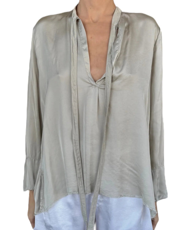 JAGA Moulin Blouse in Titan on white background