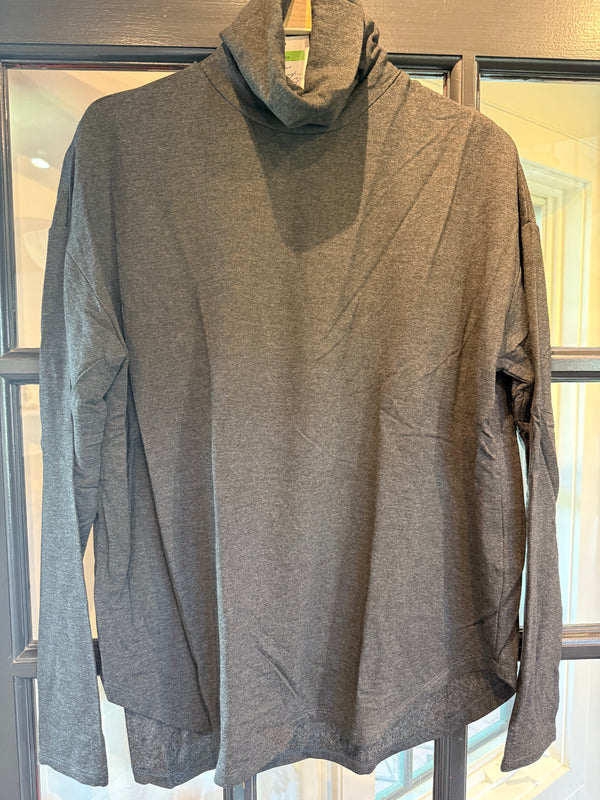 French Terry Oversized Turtleneck | Anthracite