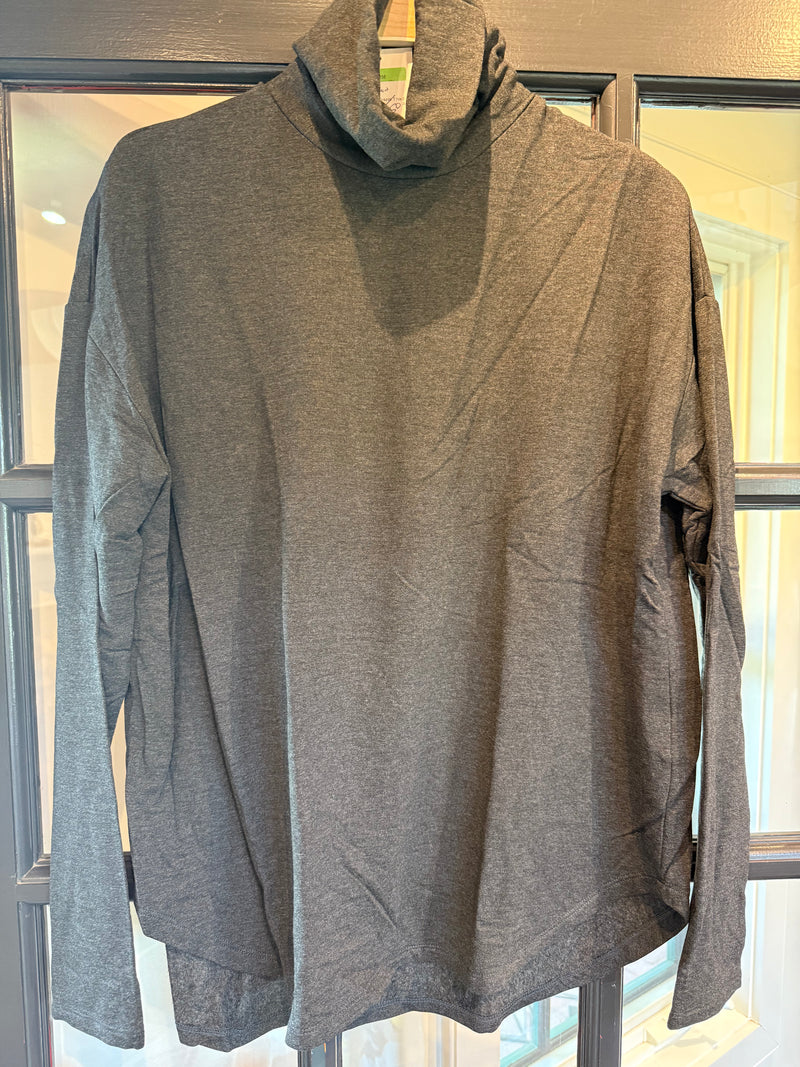 French Terry Oversized Turtleneck | Anthracite