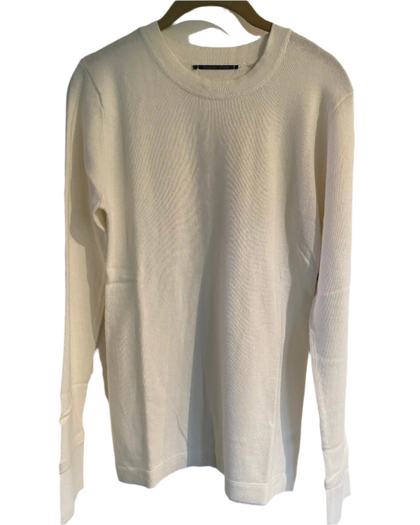 Long Sleeve Cotton Cashmere Cuff Shirt | Pearl