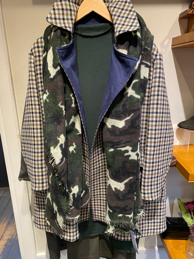 Dark Green Camouflage Cashmere Scarf