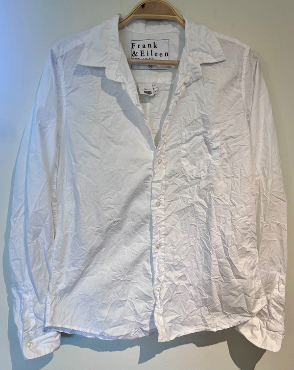 Barry Crinkle Button Down | White