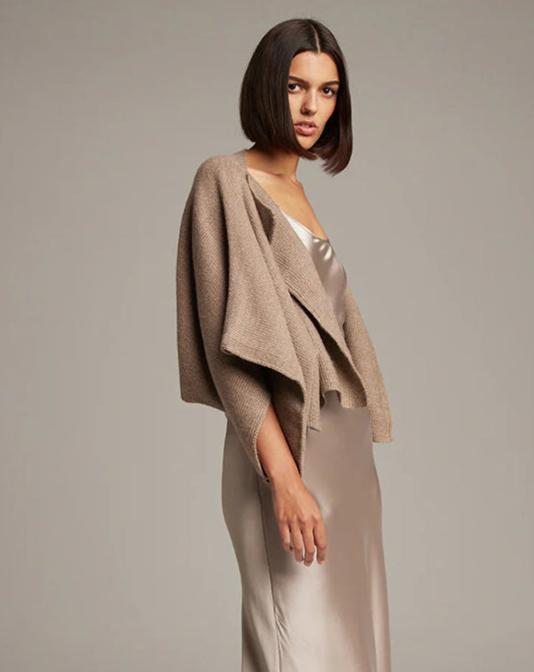 VOZ cropped wide-sleeve bolero - Grey