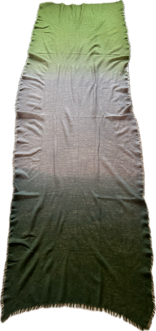 Cashmere Vertical Shading Scarf | Basil Green