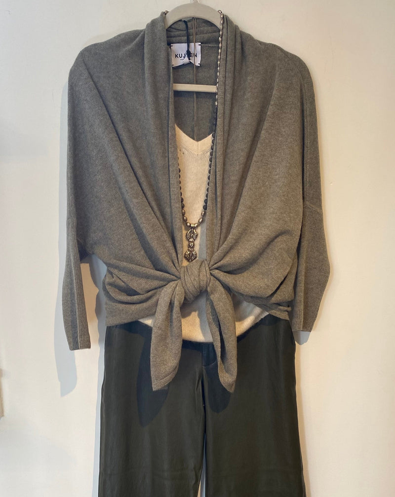 Louka Cardigan with Shawl Collar | Kaki