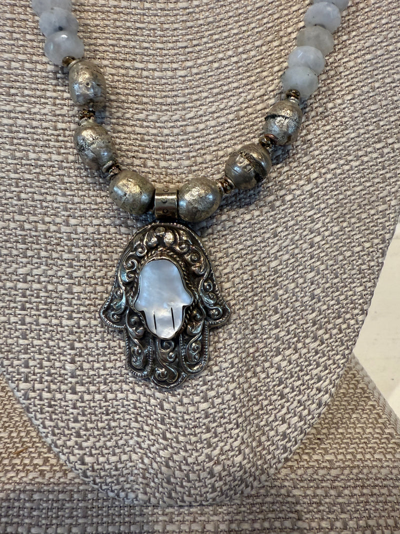 Moonstone and Hand Pendant