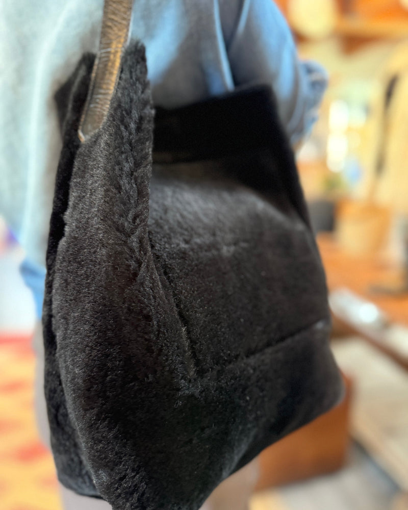 Small Hobo Shearling | Black Shearling