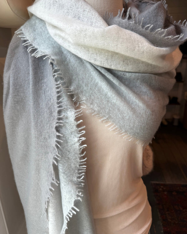 Cashmere Horizontal Shading Scarf | Daisy White