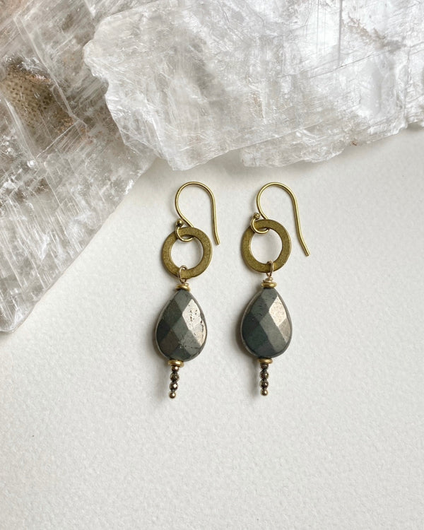Pyrite Teardrop Earring