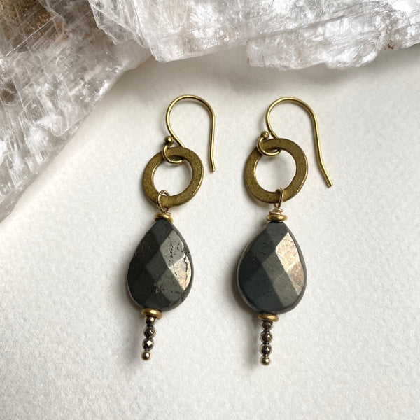 Pyrite Teardrop Earring