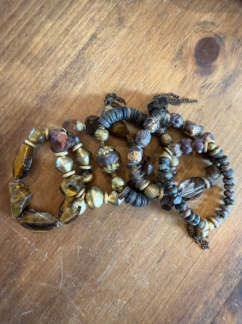 Brown & Brass w/Agate Bracelets