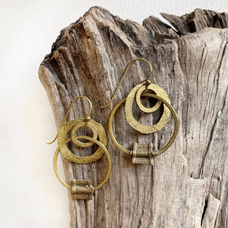 Brass Infinity Loop Earrings