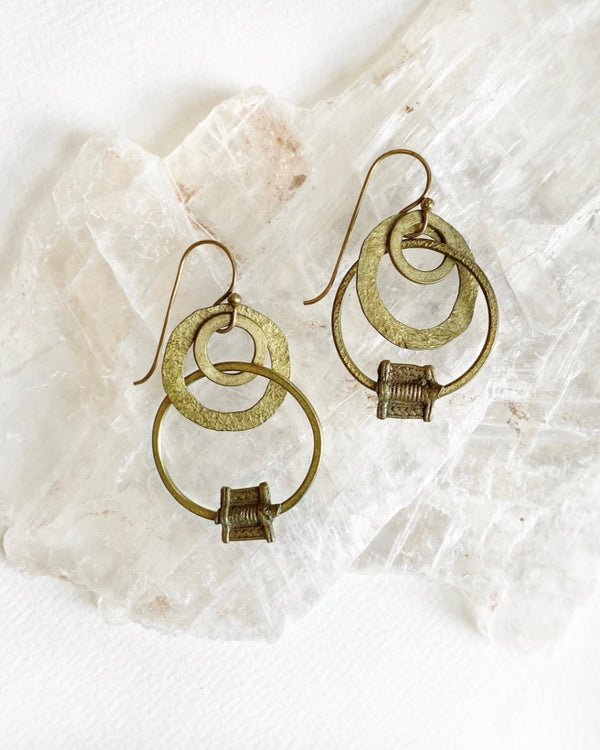 Brass Infinity Loop Earrings