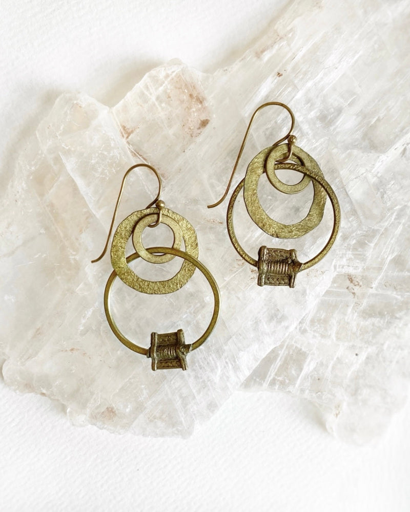 Brass Infinity Loop Earrings
