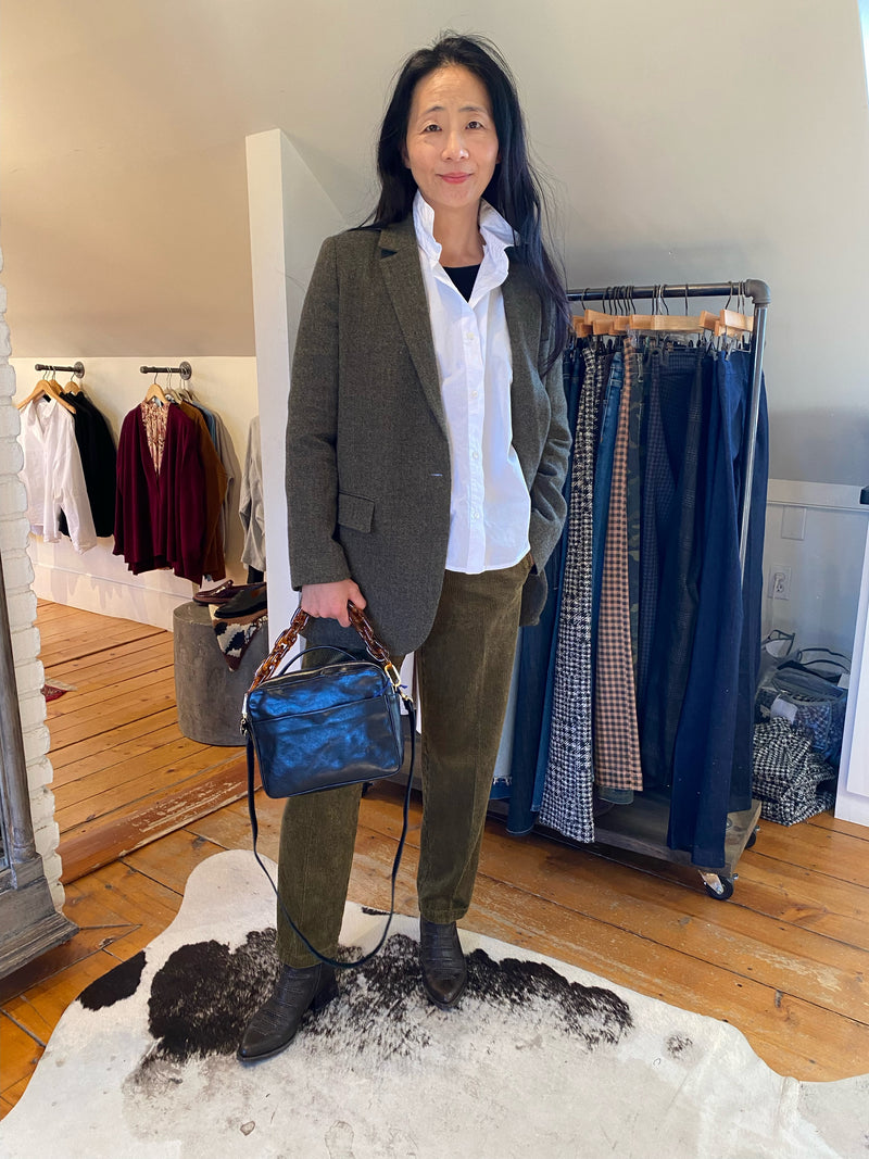 Single Breasted Wool Jacket | Forest
