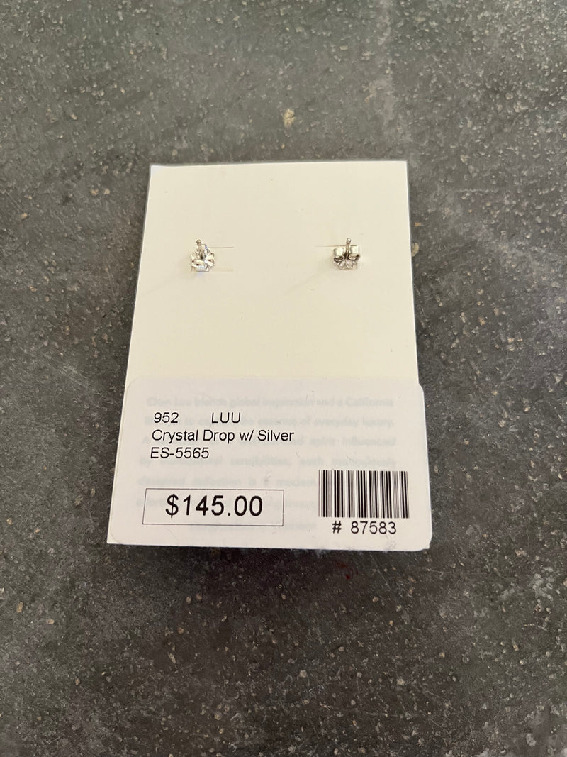 Crystal Drop Earring With Silver