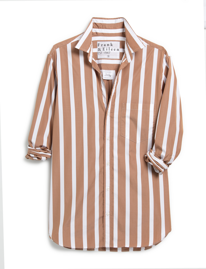 Joedy Superfine Button Down | Camel Stripe