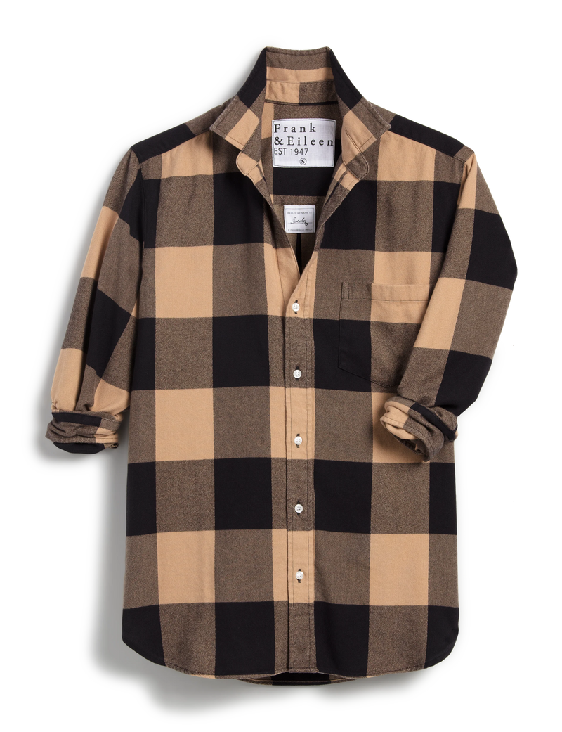 Joedy Button Down | Large Tan & Black Check