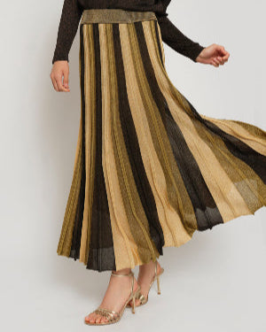 Gala Long Pleated Skirt | Dark Grey