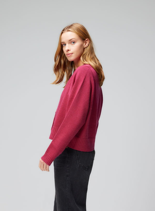 Long Sleeve Cropped Cardigan | Grenat