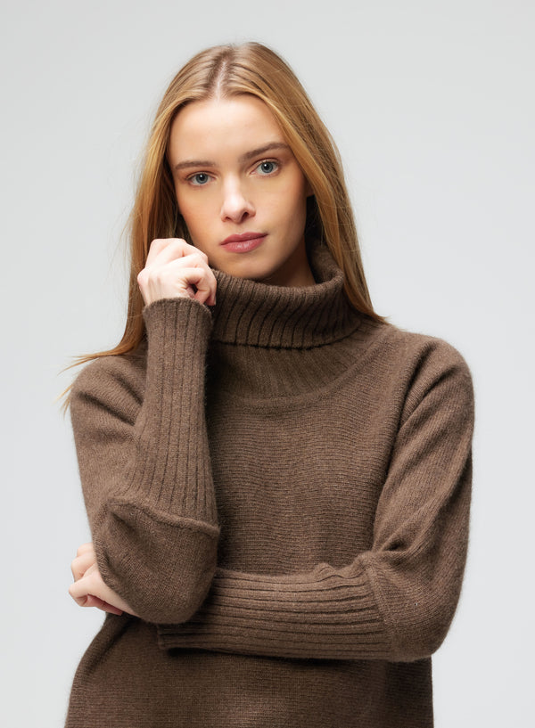 Wool Chunky Turtleneck | Bison