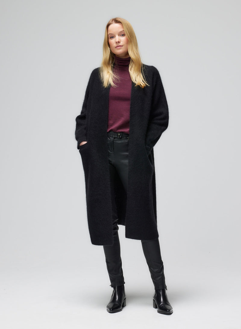 Ultra Soft Long Sleeve Open Cardigan | Noir