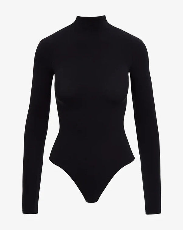 Commando The Ballet Long Sleeve Mockneck Bodysuit in Black