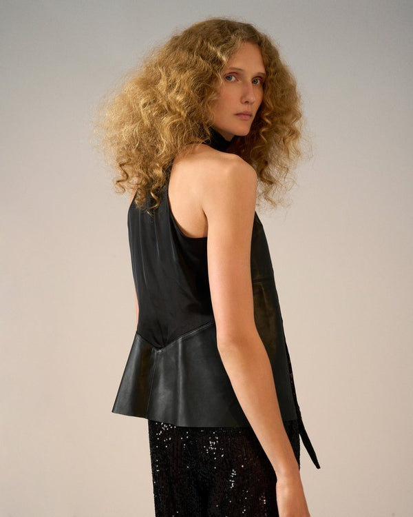 Kirby Leather Camisole | Black