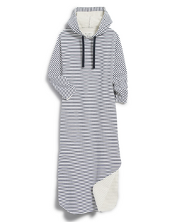 James Hooded Cape Dress | WHITE W/BRTSH RYL NAVY STRIPE