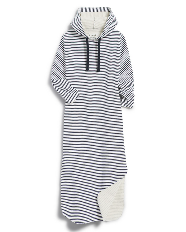 James Hooded Cape Dress | WHITE W/BRTSH RYL NAVY STRIPE