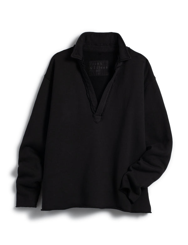 Patrick Popover Henley Sweatshirt | Black