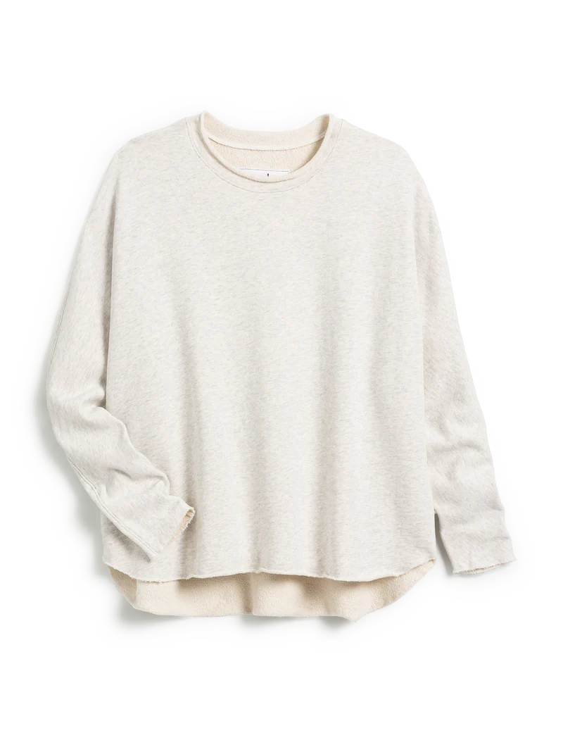 Anna Long Sleeve Capelet | Heather White Melange