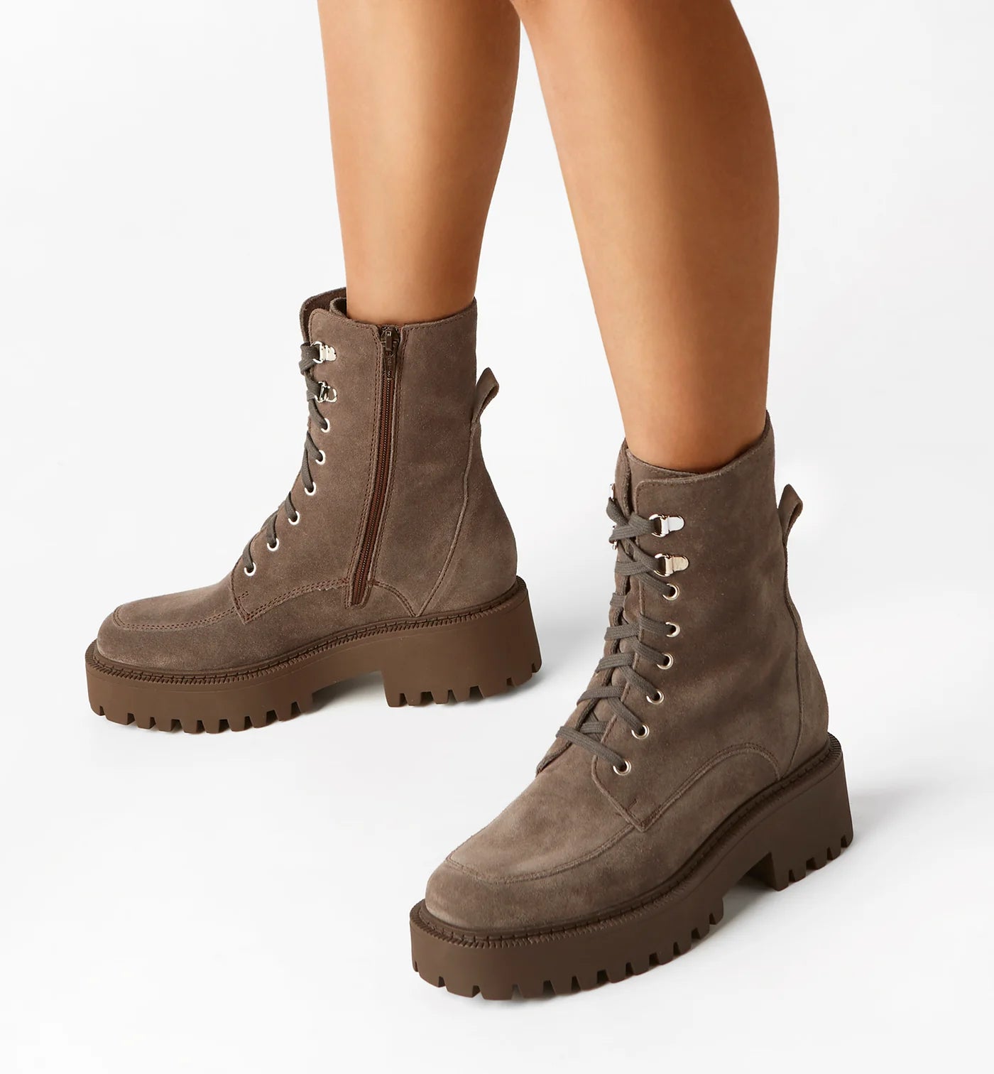 Nila Suede Lace Up | Cement – Well Heeled