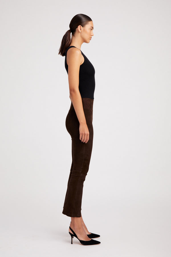 Ankle Flare Suede Leather Legging | Americano