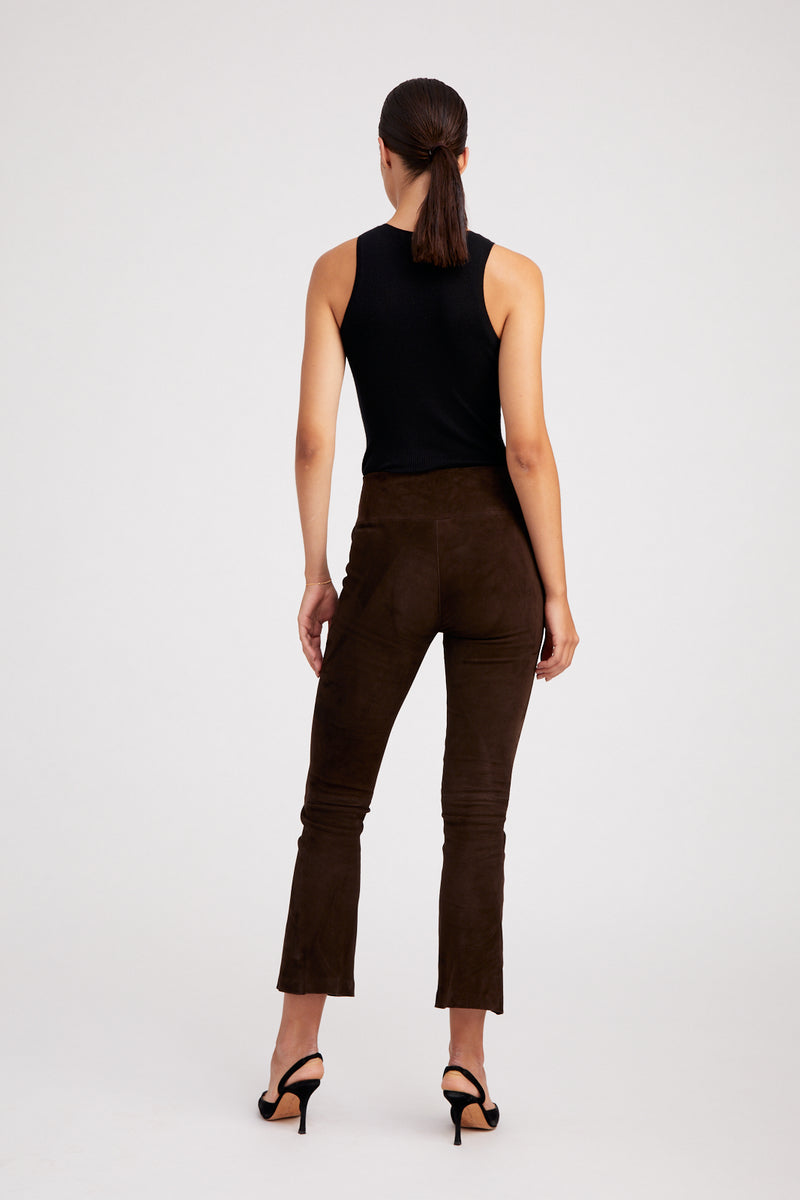 Ankle Flare Suede Leather Legging | Americano