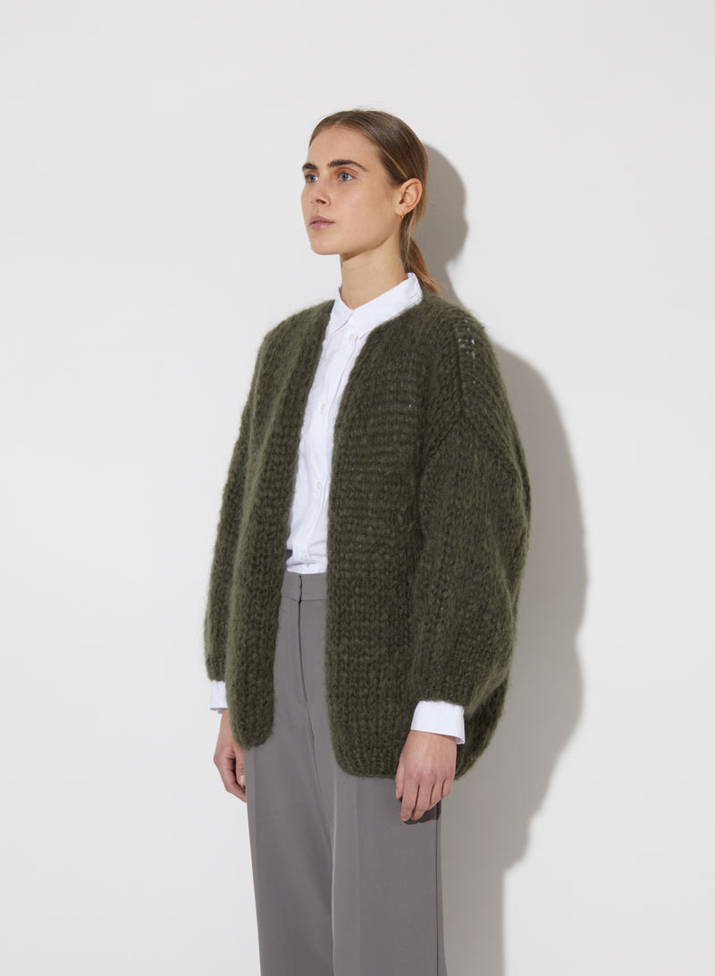 Mohair Big Cardigan | Khaki