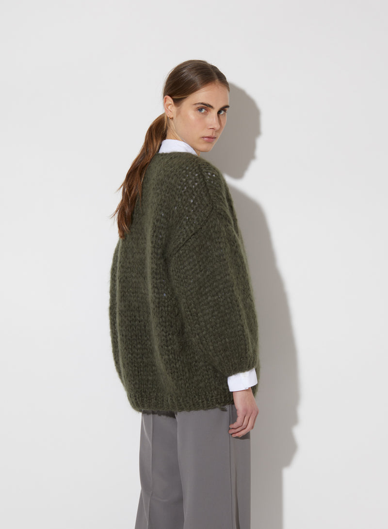 Mohair Big Cardigan | Khaki
