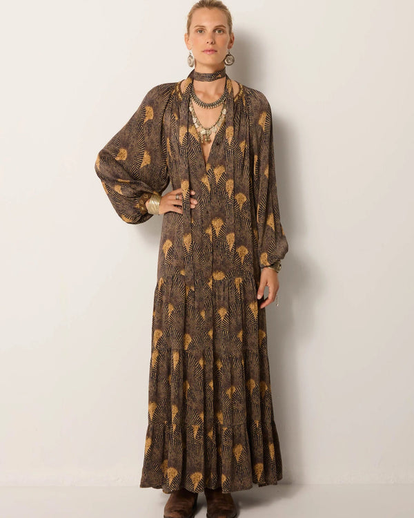 Anouk Dress | Peacok Avocado