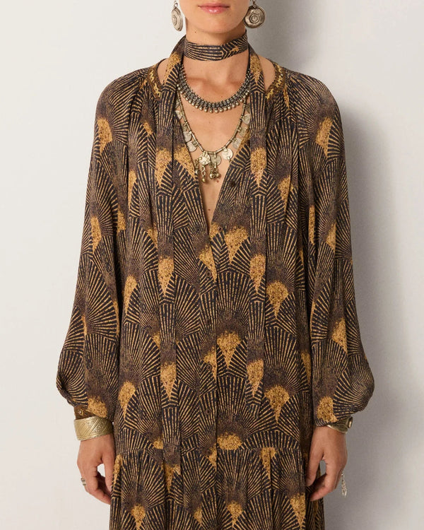 Anouk Dress | Peacok Avocado
