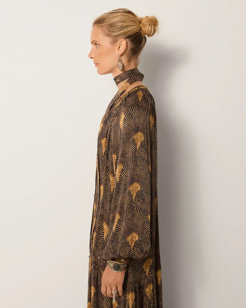 Anouk Dress | Peacok Avocado